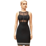 Celebrity Evening Club Party Dresses | Black Mini Club Bodycon Dress