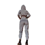 Women 2 Piece Outfits | Top + Skinny Pants | Hip Hop Hoodies | Reflective Hoodies | 2 Piece Set|